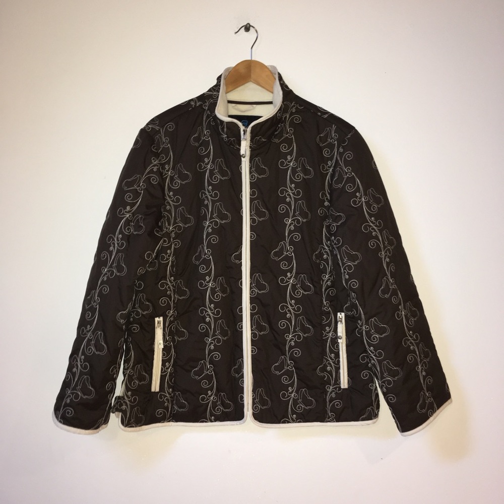 Brown embroidered jacket XL